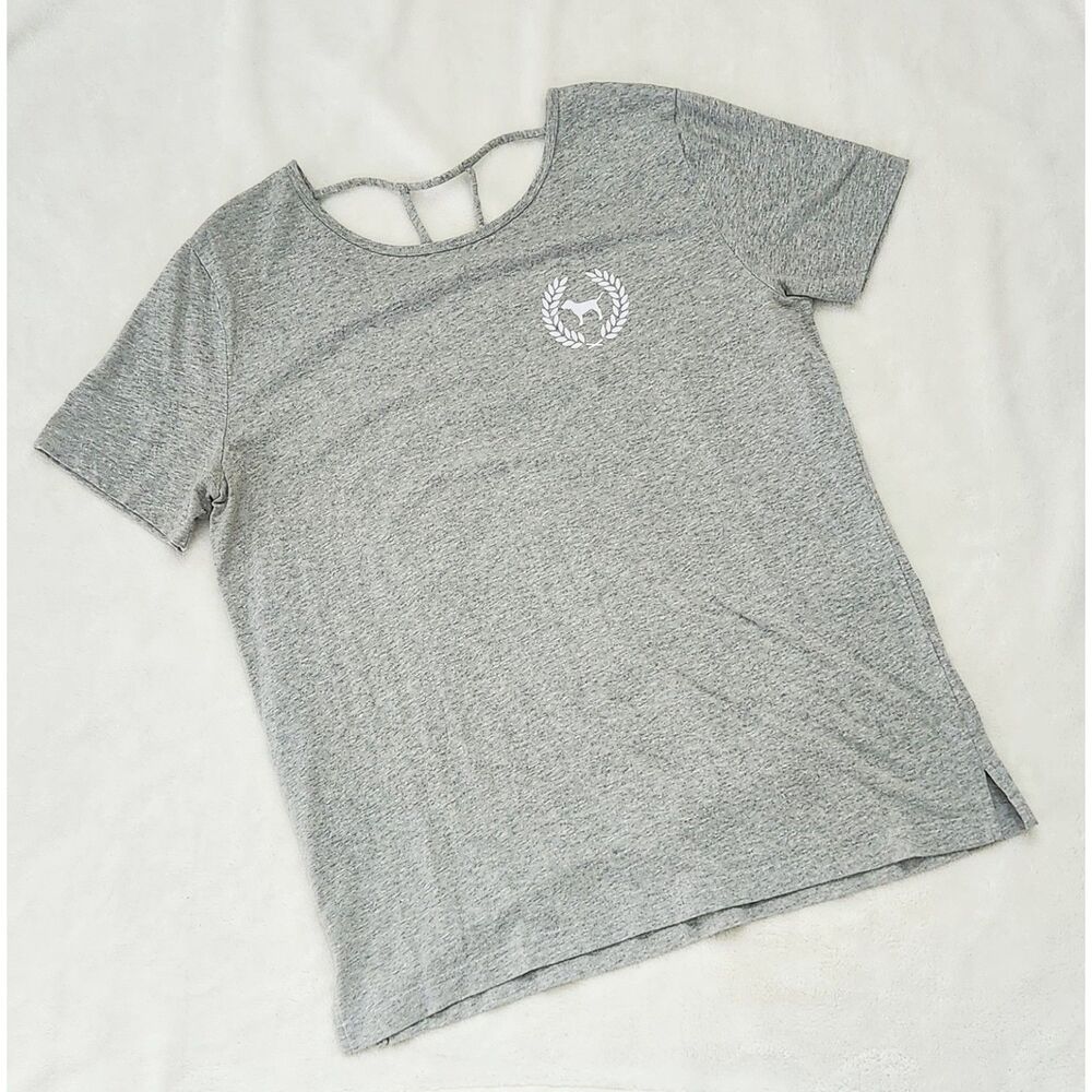 Victoria's Secret: PINK gray open back tee